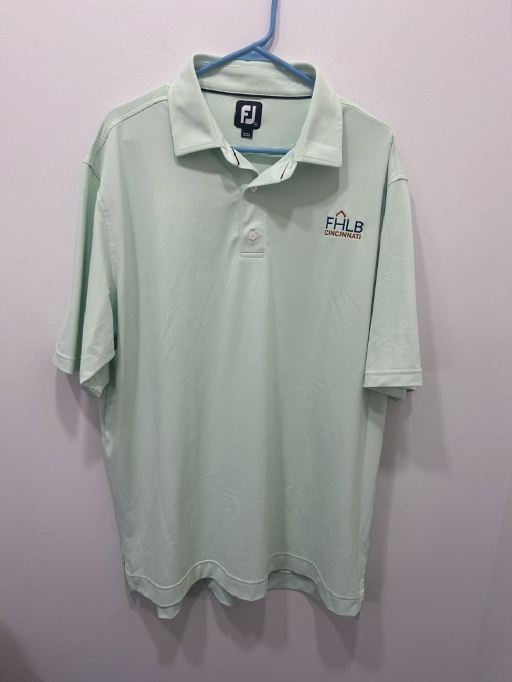 FootJoy Polo Shirt Men’s XL Mint Green Golf Performance Short Sleeve Logo - Picture 2 of 9